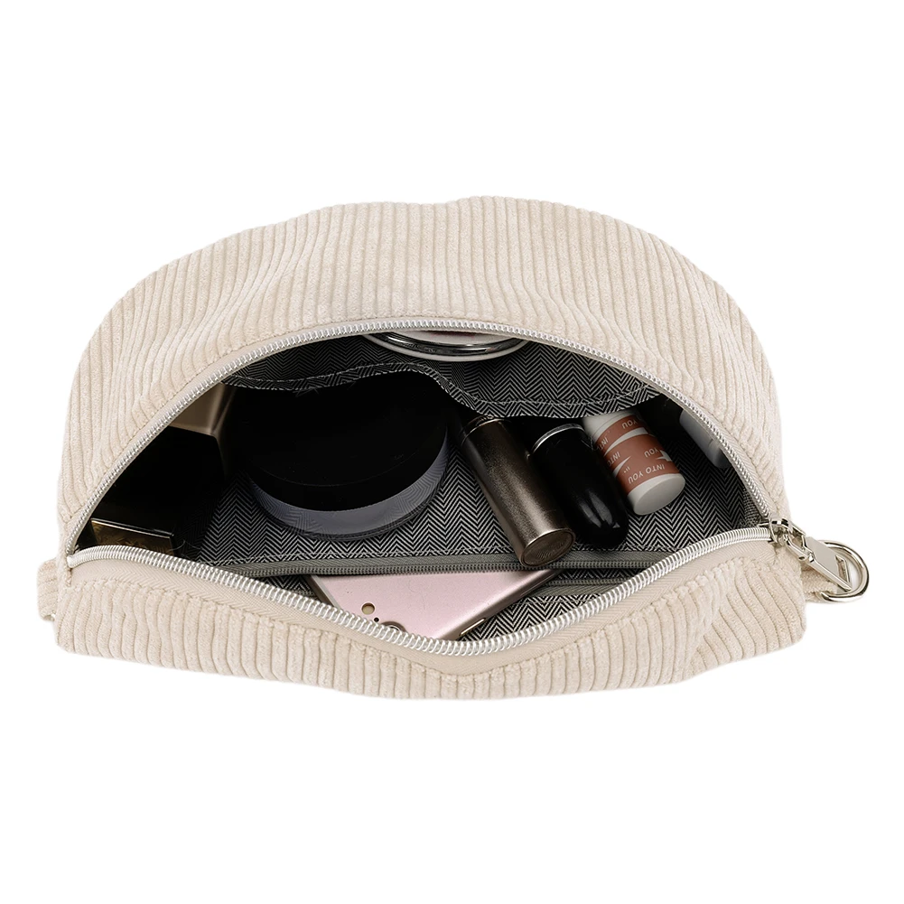 Crossbody Bag for Men Women with Adjustable Wide Strap Bum Bag Corduroy Solid Chest Bag Fanny Pack for Travel Workout