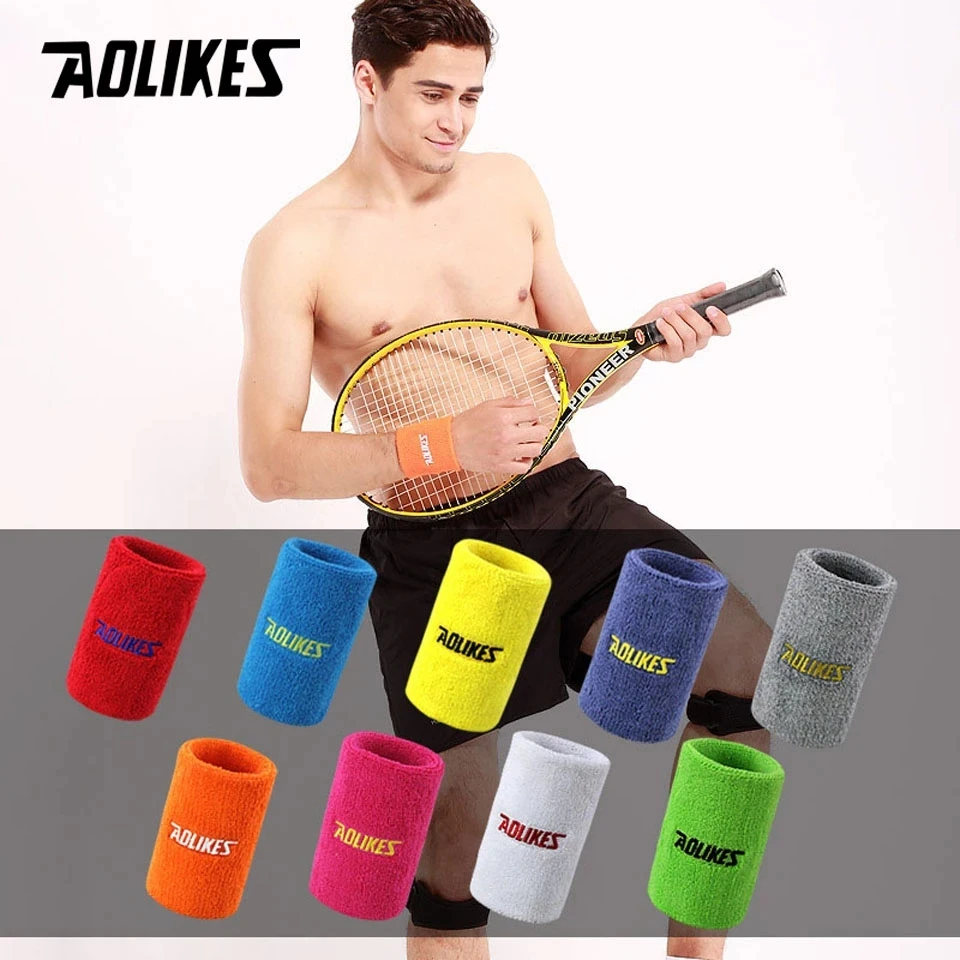 

AOLIKES 1PCS Gym Protector Wristband Weightlifting Wrist Support Sport Wrist Brace Tennis Badminton Basketball Sweatbands Guard