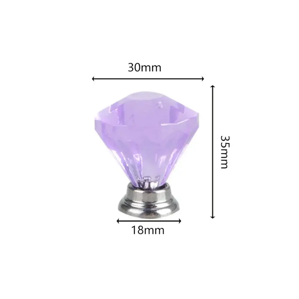 

Crystal Diamond Shape 30mm 1Pc Knobs Cupboard Pulls Drawer Knobs Kitchen Cabinet Handles Furniture Handle Hardware
