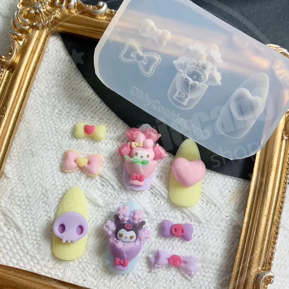 Supercutefreshmanicureclearsiliconeresinmoldnailmoldsnailart