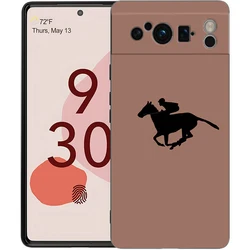 Black Shockproof TPU Silicone Phone Case with Animal Art Horse Design for Pixel 6A (A4)