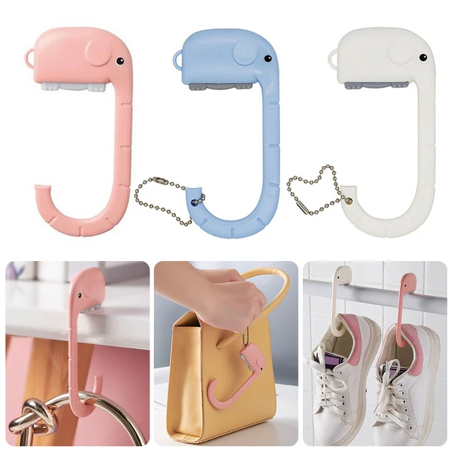 Travel Portable Plastic Bag Cute Animal Hook for Hanging Decorative Table Purse  Bag Hooks Wall Hanger Holder Handbag Hanger - AliExpress