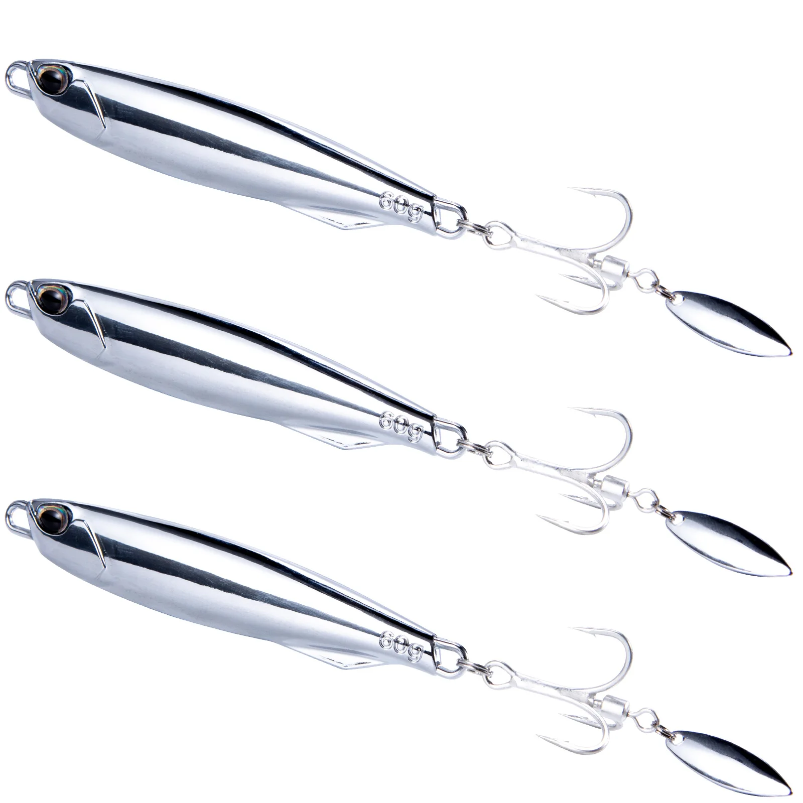 

Metal Casting Jig 10g-80g Jigging Spoon Vertical Trolling Lure Sea Fishing Saltwater for Trout Mackerel Striper
