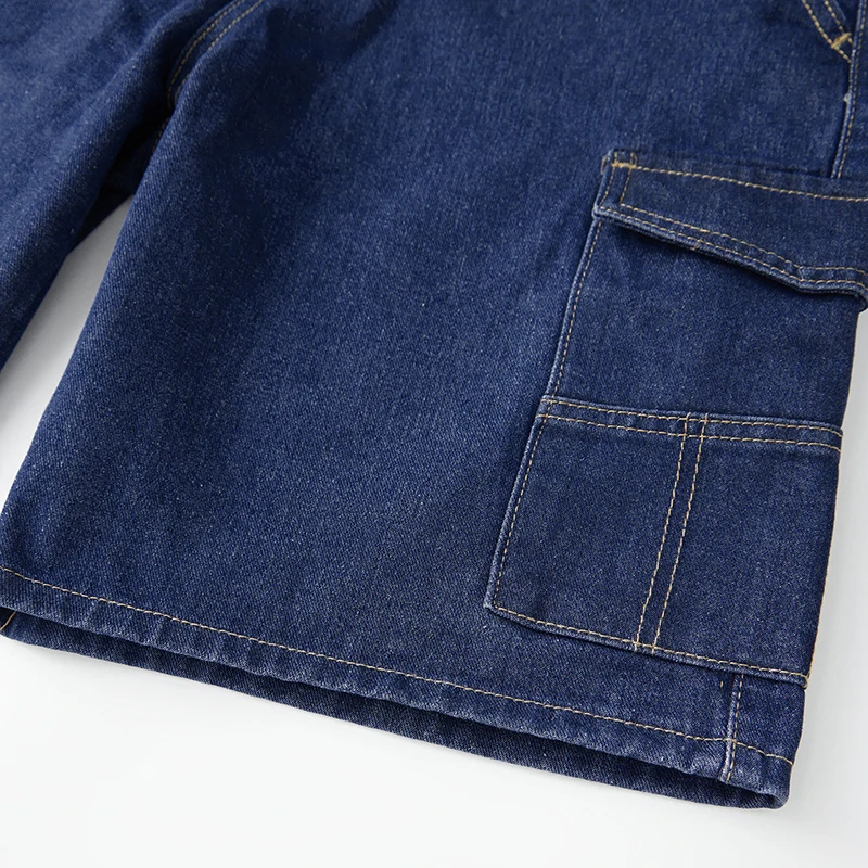 Men s Denim Cargo Shorts Stylish Zipper and Button Closure Casual Shorts with Multiple Pockets for Summer Wear