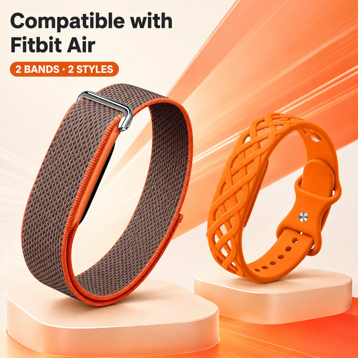 Versatile 2-in-1 Style Band Set with Unique Vine Openwork and Breathable Nylon Loop Strap