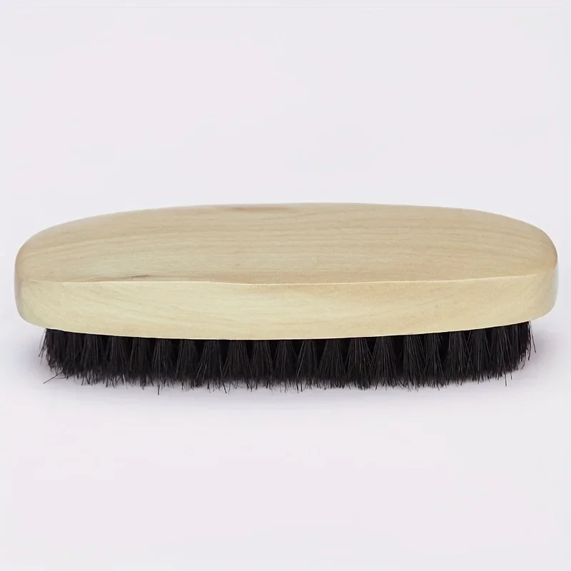 Oval Black Pig Hair Brush, Polishing Brush, Professional Leather Shoe Cleaning And Care Brush