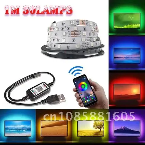 

Strip Light LED USB Bluetoth RGB 5050 5V RGB Lights Flexible LED Lamp Tape Ribbon RGB TV Desktop Screen BackLight Diode Tape Acc