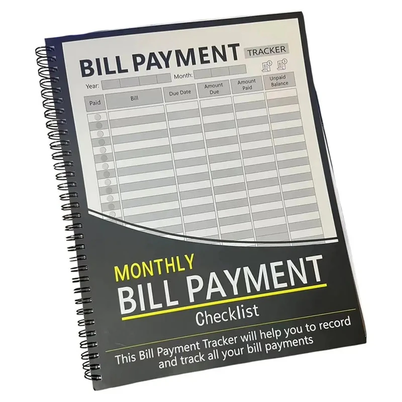 Monthly Bill Organizer Payment Tracker Planner Notebook Home Budget Expense & Bill Tracker For Men Women