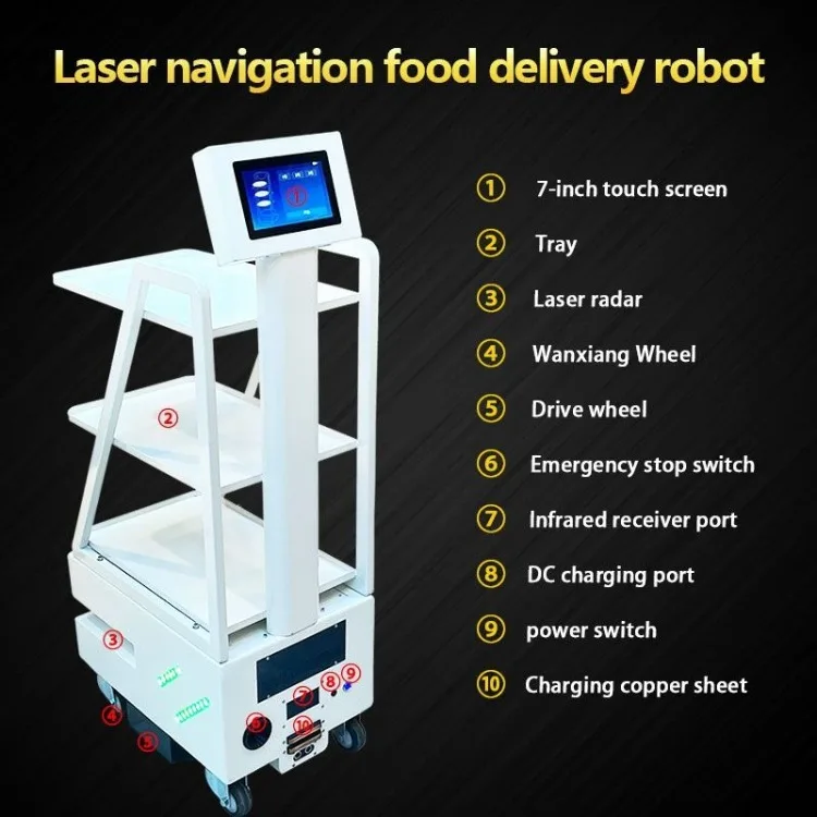 Wholesale Laser Navigation Battery Monitoring Delivery Restaurant Robots: Intelligent Service Robot