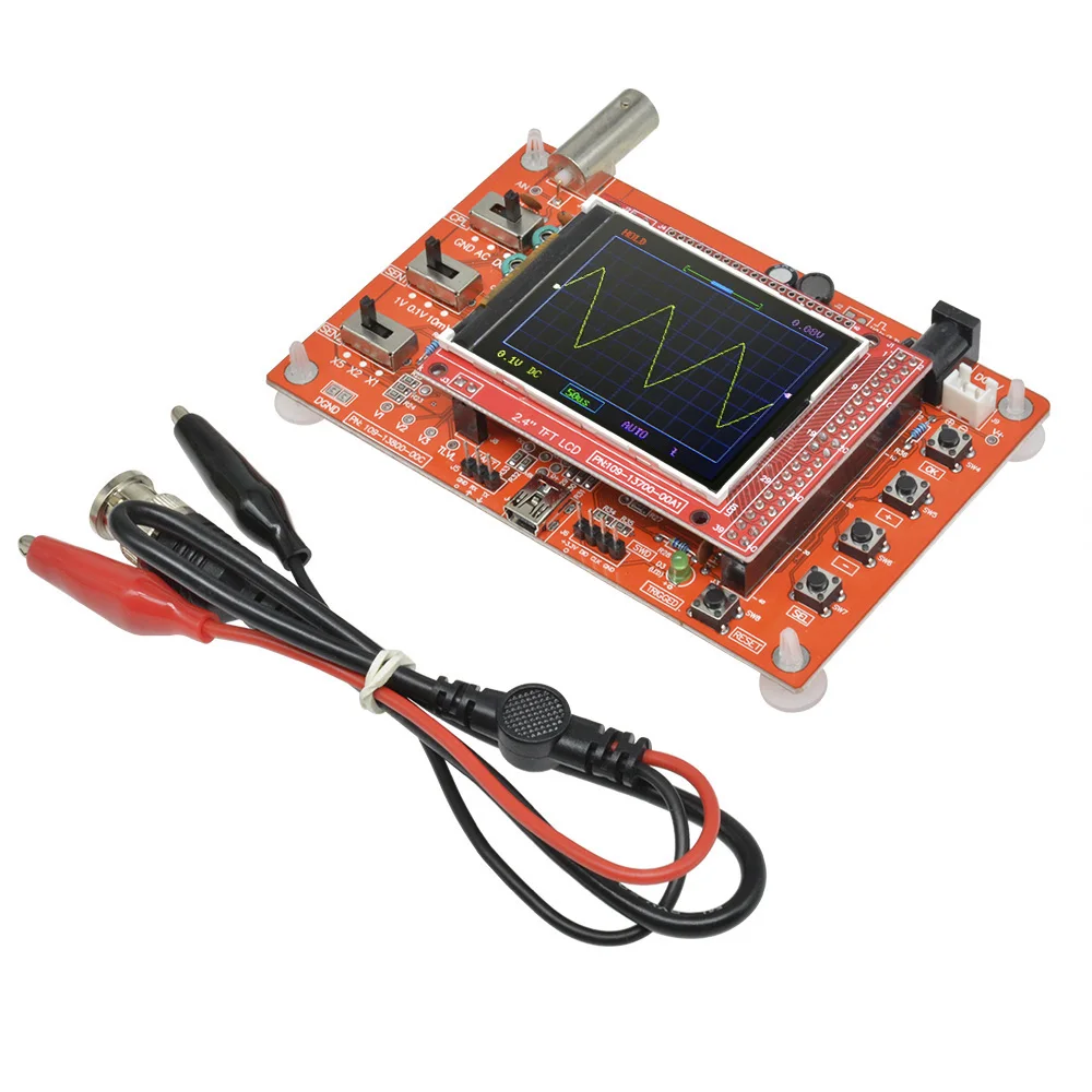 Digital Oscilloscope DS0138 Digital Oscilloscope 2.4 Inch TFT LCD Display Alligator Probe Test Clip For DIY Measuring Instrument