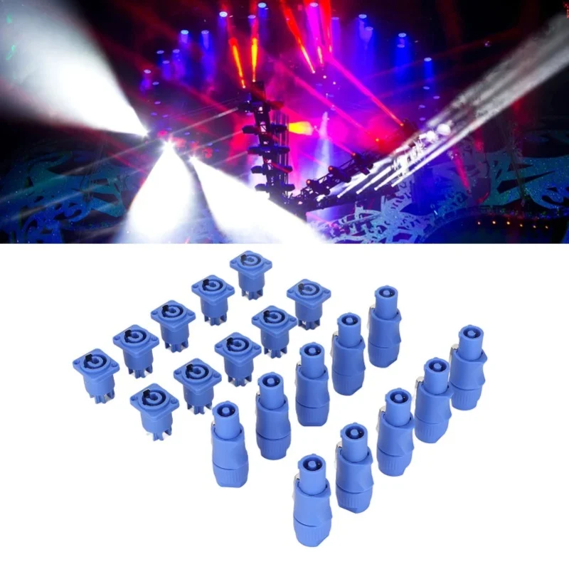 10 세트 3 핀 전원 커넥터 LED 대형 스크린 스피커 250V 20A 용 전문 무대 조명 전원 케이블 플러그