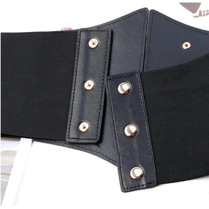 Black Lace-Up Elastic Corset Waist Belt