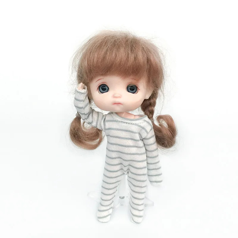 Cute OB11 Doll Nightdress Clothes Cartoon Doll Pajamas With Striped For Ob11, 1/12 Bjd, Gsc Obitsu Doll Clothing Accessories 3