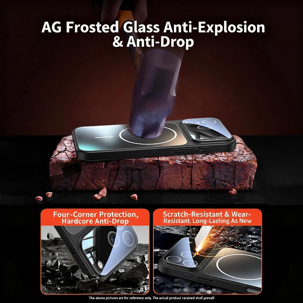 Original AG Nano Frosted Glass For Magsafe Phone Case For iPhone 17 Air 16 15 14 13 12 11 Pro Max Magnetic Wireless Charge Cover view 4