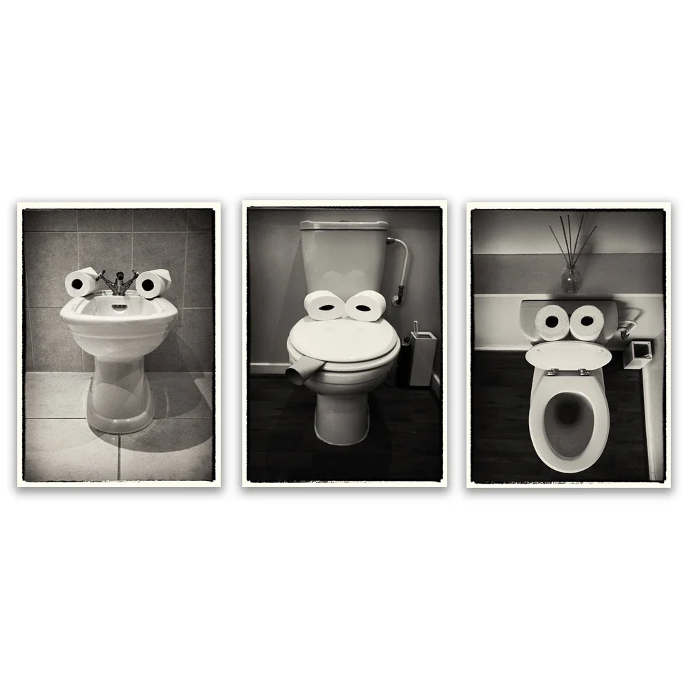 Funny toilet bidet photo print, bathroom wall art toilet humor picture modern abstract poster home interior living room decor