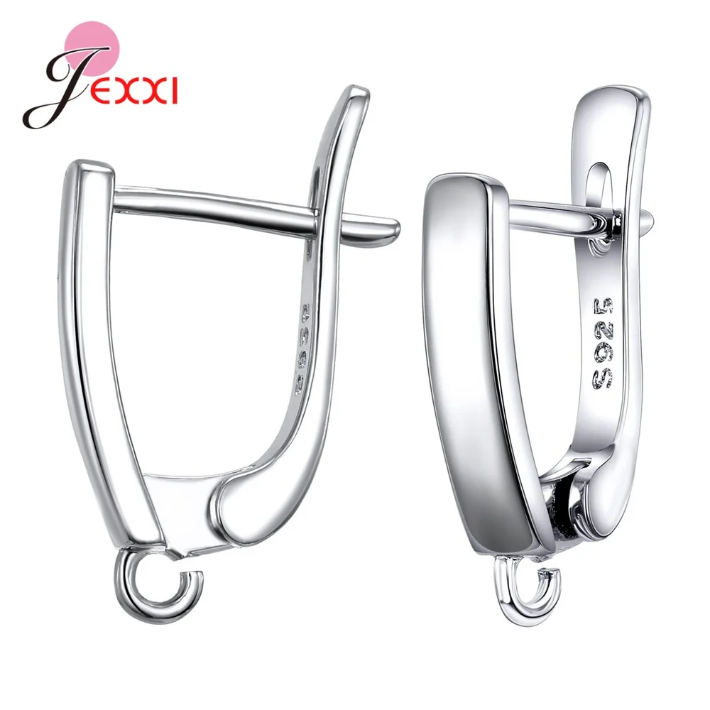 Earring Findings Genuine 925 Sterling Silver Earrings Findings For DIY Jewelry Accessory High Quality Women Girls Jewelry Component