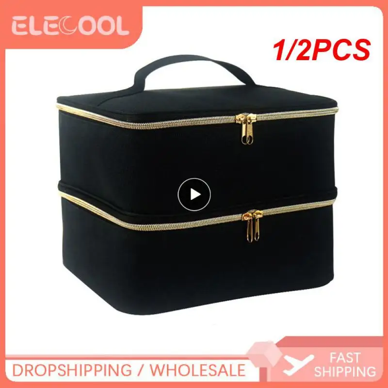 

1/2PCS Nail Polish Carrying Case Nail Organizers And Storage Nail Polish Carrying Case Bag-Holds 30 Bottles Double-Layer Nail