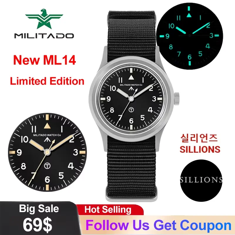 นาฬิกาผู้ชาย ML14 รุ่น Limited Edition แซฟไฟร์คริสตัล เรืองแสง