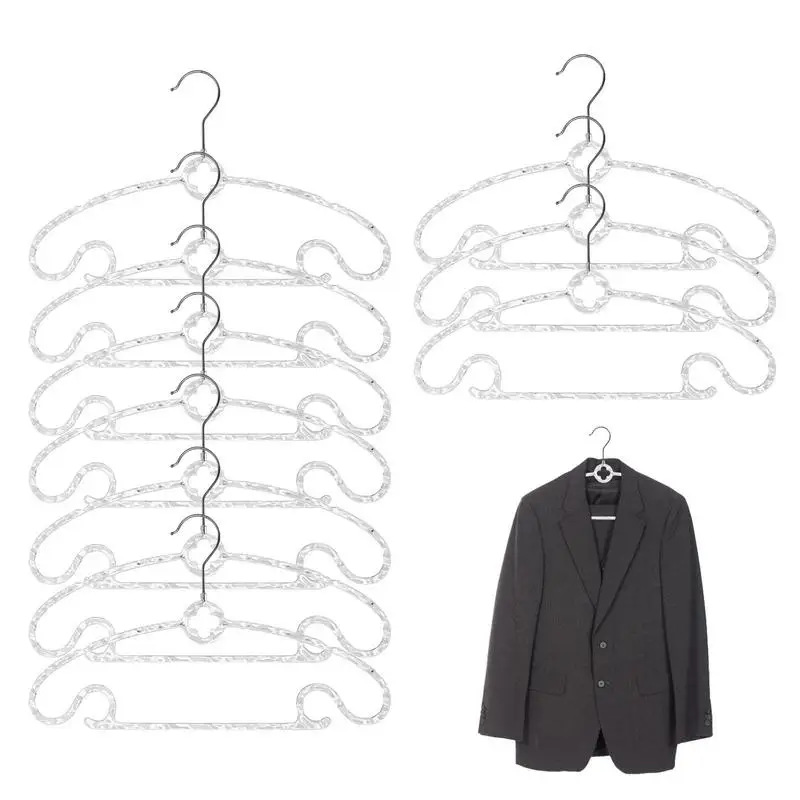 

Closet Clothes Hangers 10Pcs Dimple & Crease Free Shirt Hangers Coat Jacket Hanger With Rotating Hook & Strong Load-Bearing Heav