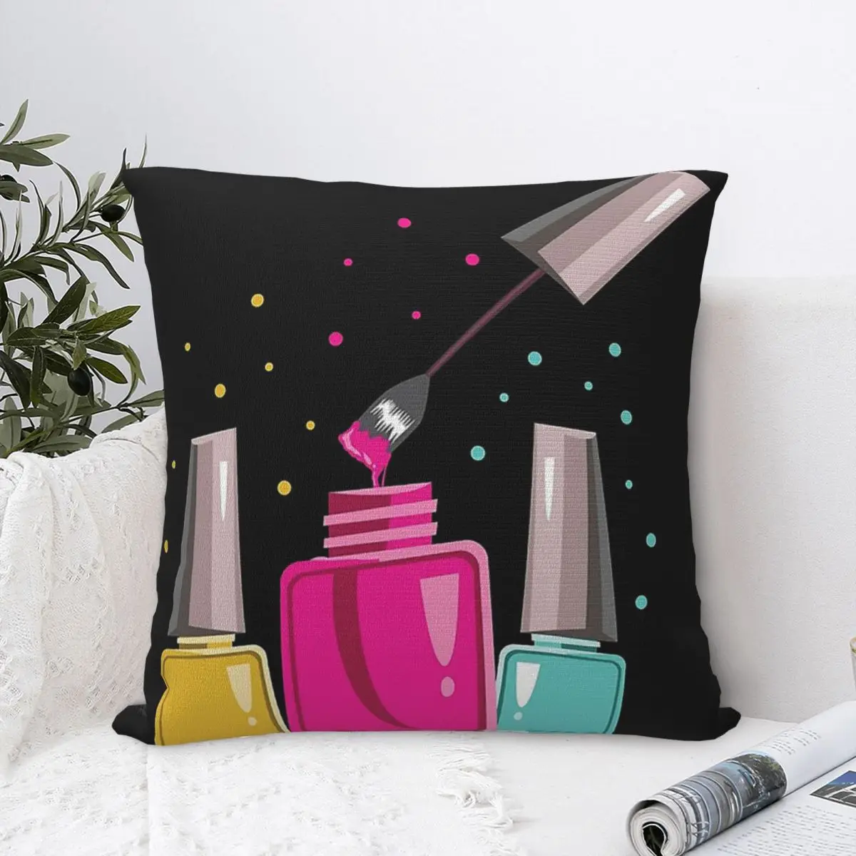

Manicurist Nail Tech Artist Square Pillowcase Polyester PillowCover Cushion Zip Decorative Comfort Throw Pillow For Home Bedroom