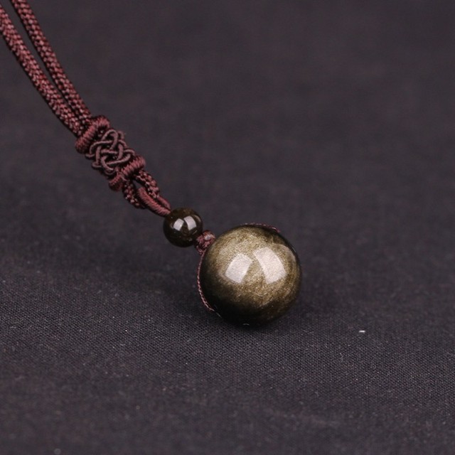 Eye Stone Lucky Pendant Necklaces For Women Rope Chain Round Obsidian Retro Vintage Party Daily Fashion Jewelry