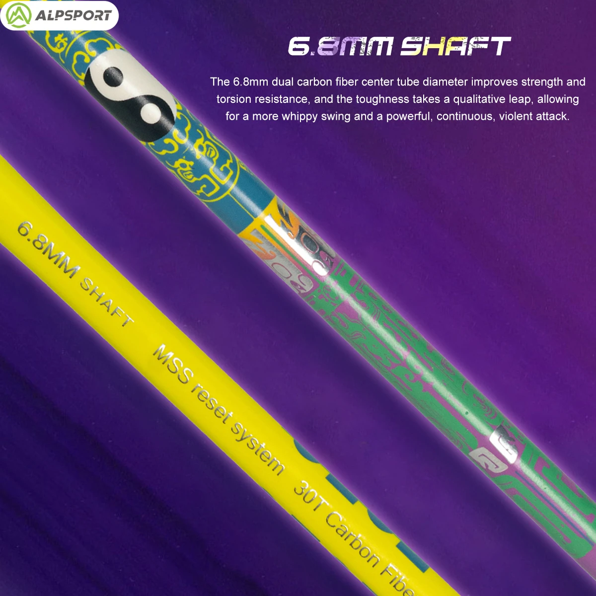 ALP FWFS Pro 4U Badminton racket MAX35LBS 85g Original carbon fiber racket First choice for training and competition Rune Mage