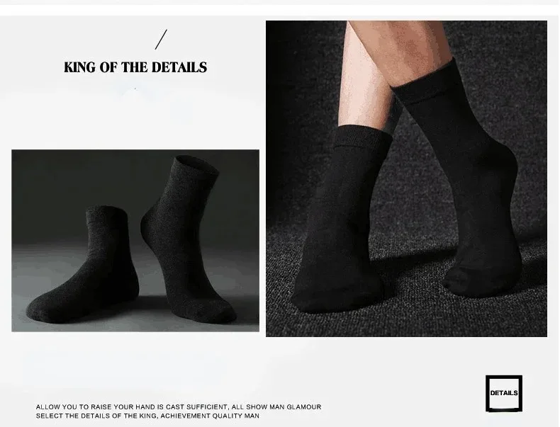 Mens Cotton Crew Socks - 10 Pairs Casual Business Breathable Size 38-45