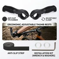 1 Paire de poignées ergonomiques antidérapantes en caoutchouc pour vélo VTT, avec repose-pouce, accessoire pour guidon de vélo électrique et trottinette 1