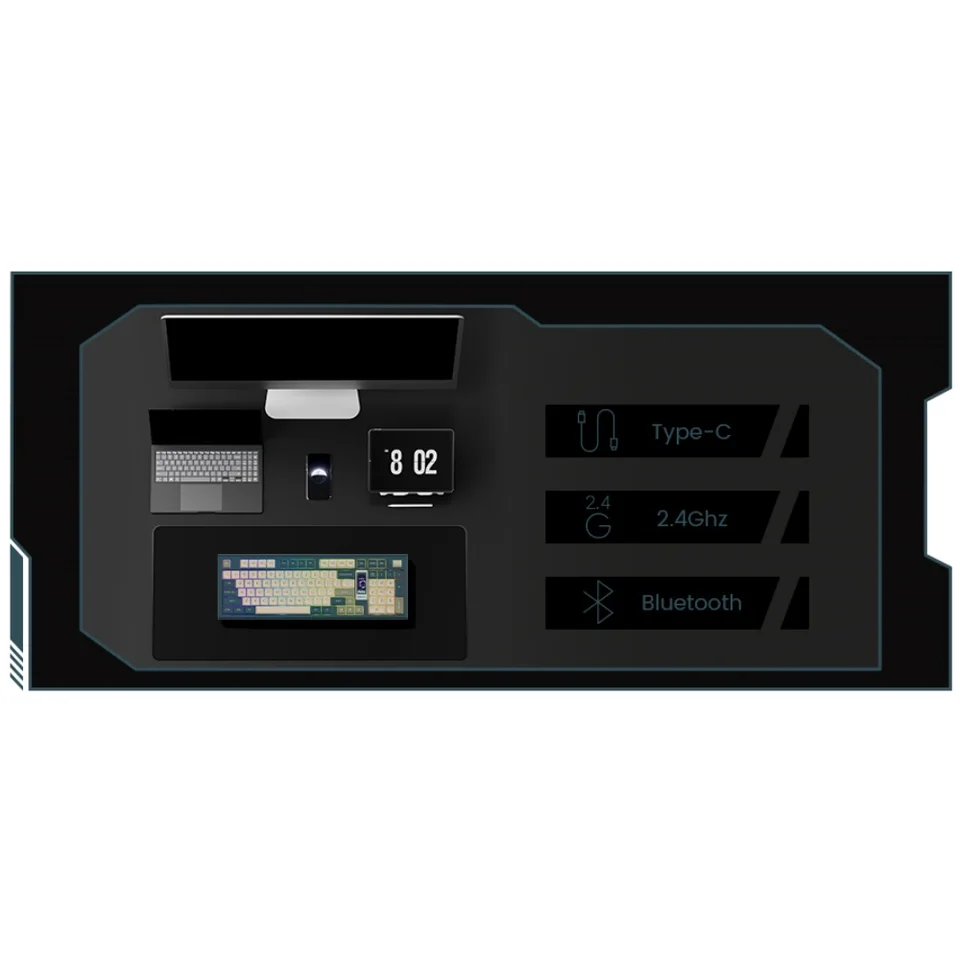 Akko 5098B Ink Green Wireless Mechanical Gaming Keyboard With TFT