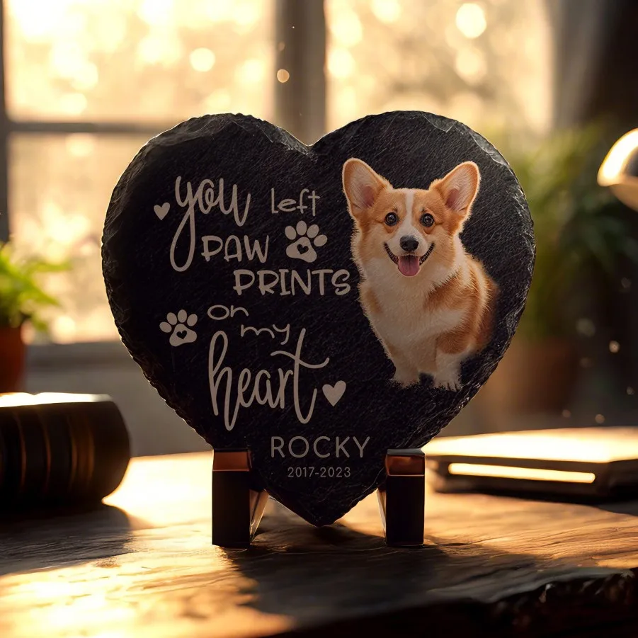 Pet Memorial Stones with Photo Personalized Cat Dog Grave Stones Birds Memorial Gifts Home Ornament Funerary Plaque Tombstone