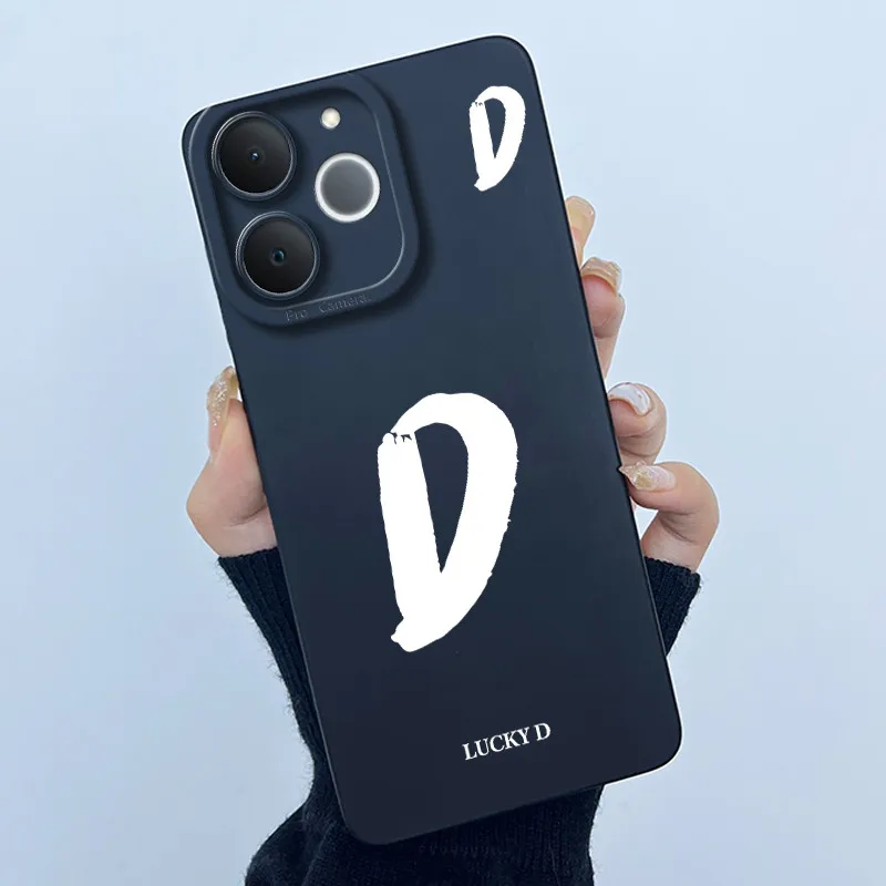 Cute Initial Letters Shockproof Soft Silicone Phone Case Cover Bumper