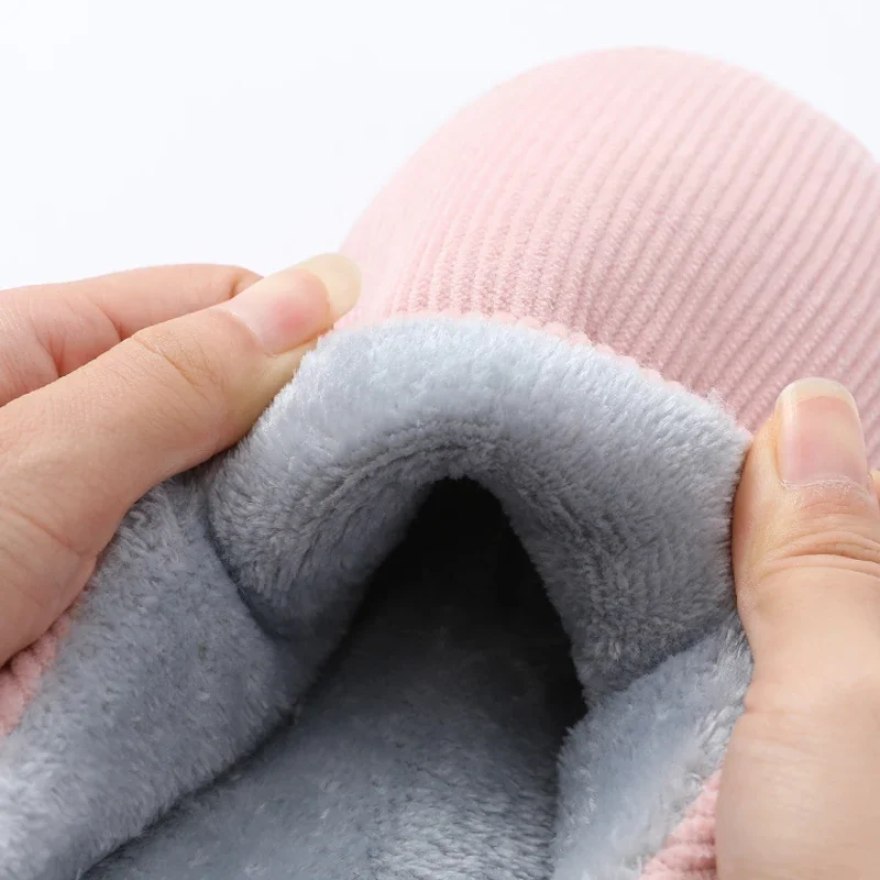 Thick Sole Home Indoor Outside Men And Women Couples Winter Household Warm Fluffy Slippers High Heels Plush Cotton Shoes Ladies 5
