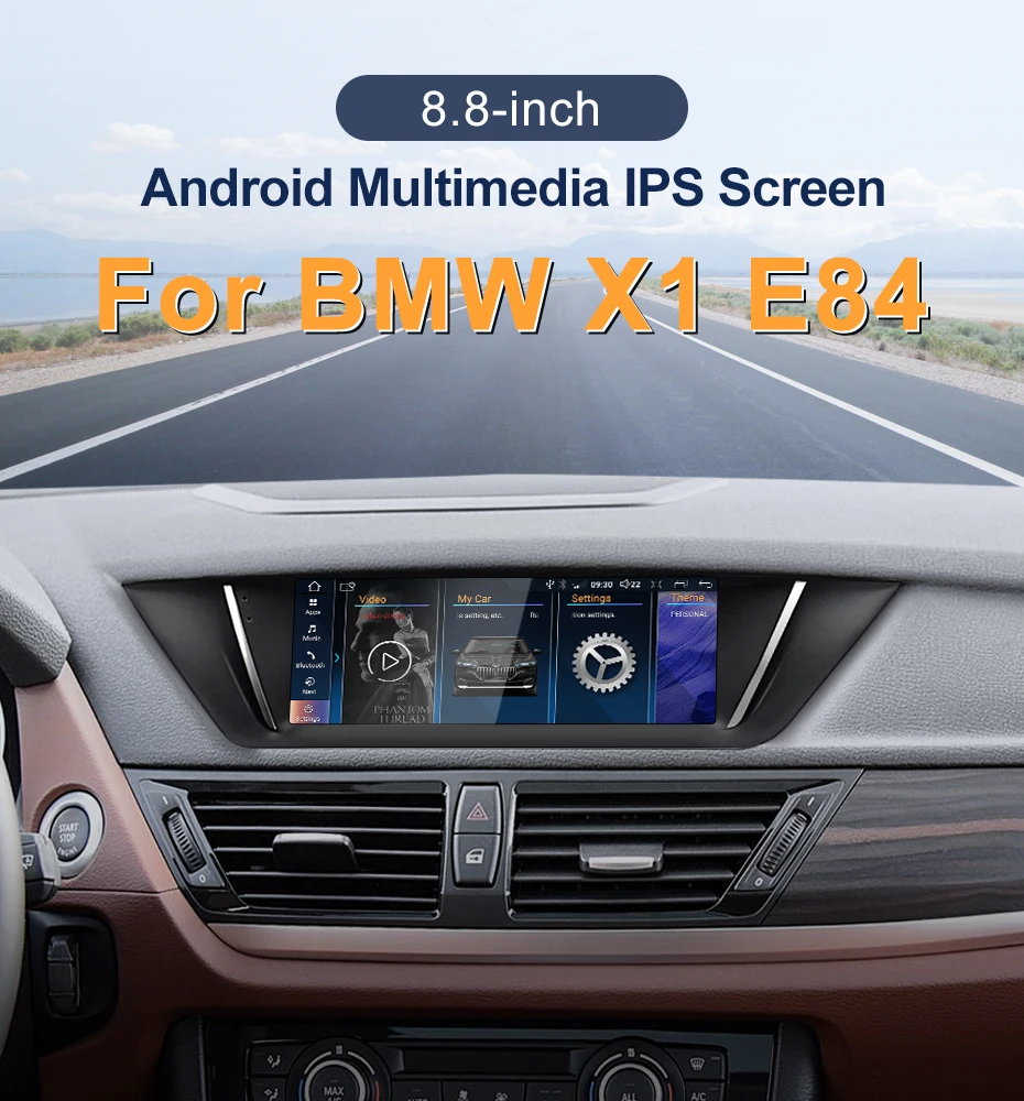 New 8.8inch ID6 ID7 ID8 Themes Andorid Screen For BMW E84 X1 2009-2015 Car Video