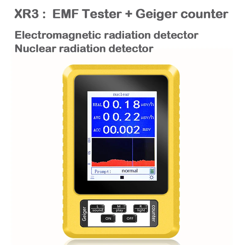 sazoley Strahlung Detektor Bildschirm Geigerzähler Nuklearstrahlungsdetektor Persönliches Dosimeter Marmordetektoren Beta-Gamma-Röntgentester Tragbares 
