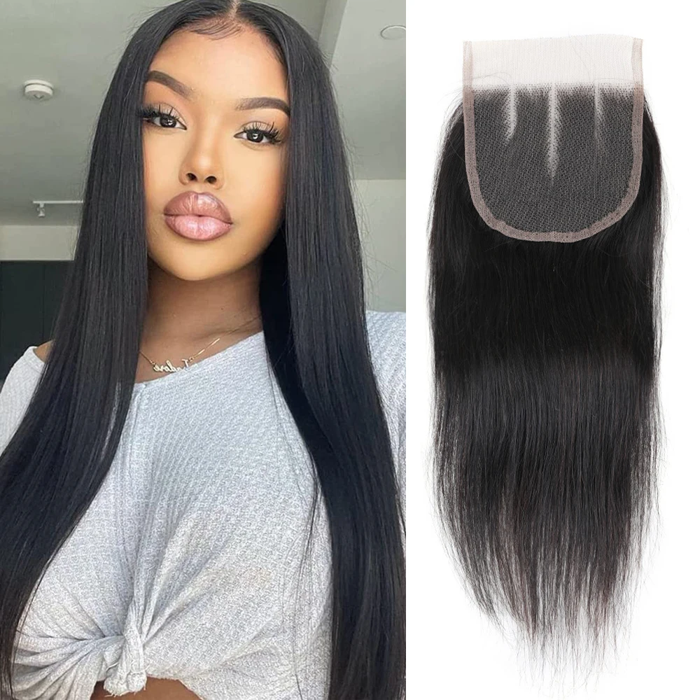 4x4LaceClosureOnlyTransparentLaceClosuresVirginBrazilianHuman