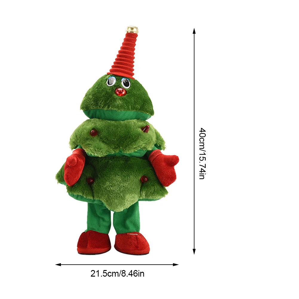 Electric Christmas Plush Dolls Creative Plush Xmas Tree Dolls Funny Singing Music Dancing Toy for Xmas Party Decor