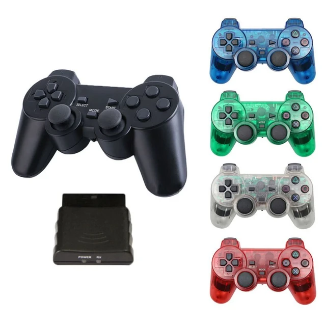 Wireless Controller for PS2 Play 2 Dual Vibration - ClearBlue and ClearRed