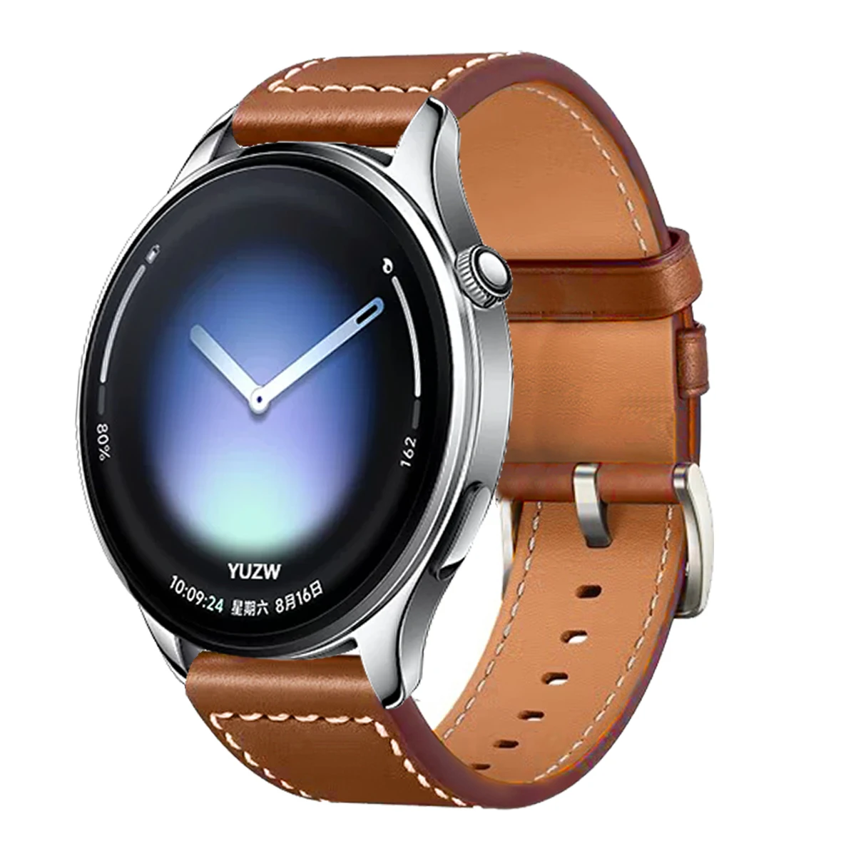 Premium 22mm Leather Silicone Watch Band - Compatible Replacement Bracelet Correa