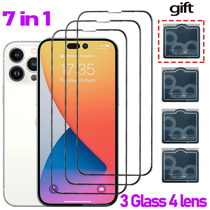 Vetro Temperato Iphone14 Pro Max Vetro Iphone 14 Plus Proteggi Schermo Iphone 14 13 Mini Pellicola Protettiva Per Smartphone Obiettivo Per Fotocamera 