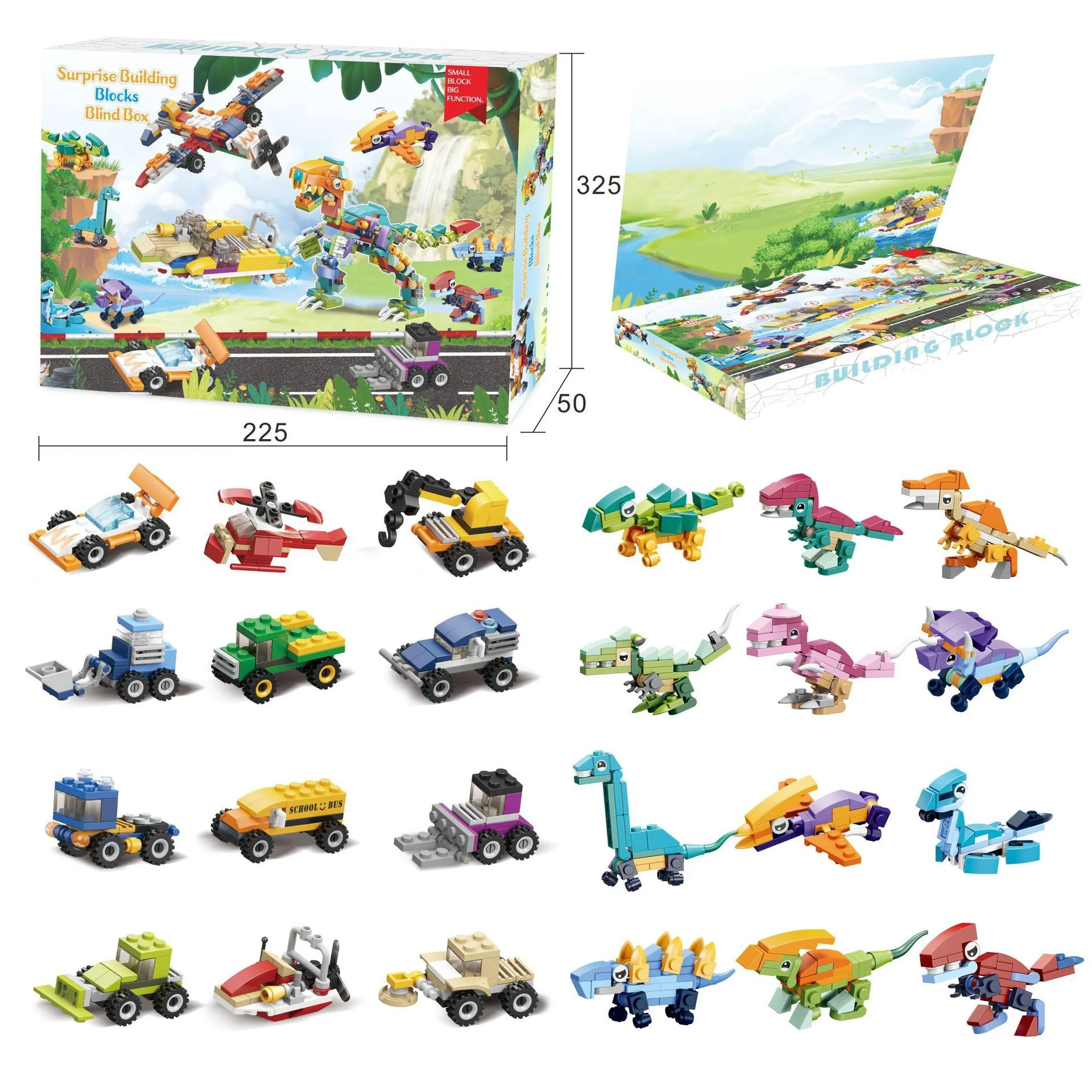 Christmas Countdown Calendar Building Blocks Christmas Advent Calendar Box Toy for Kids Animal Insects DIY Building Bricks Model Xmas Gift