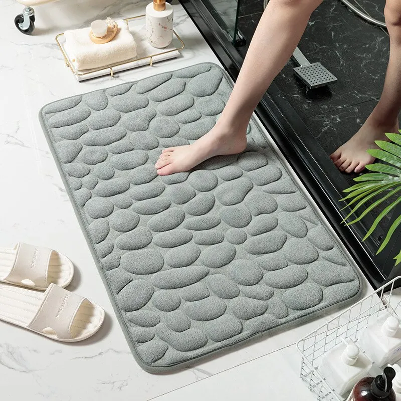 Household Foot Mat Coral Fleece Floor Mat Memory Foam Embroidered Bathroom Thickened Absorbent Floor Mat Door super absorbent floor mat fashion moisture retention comfortable keep warm non slip simple maintenance floor mats