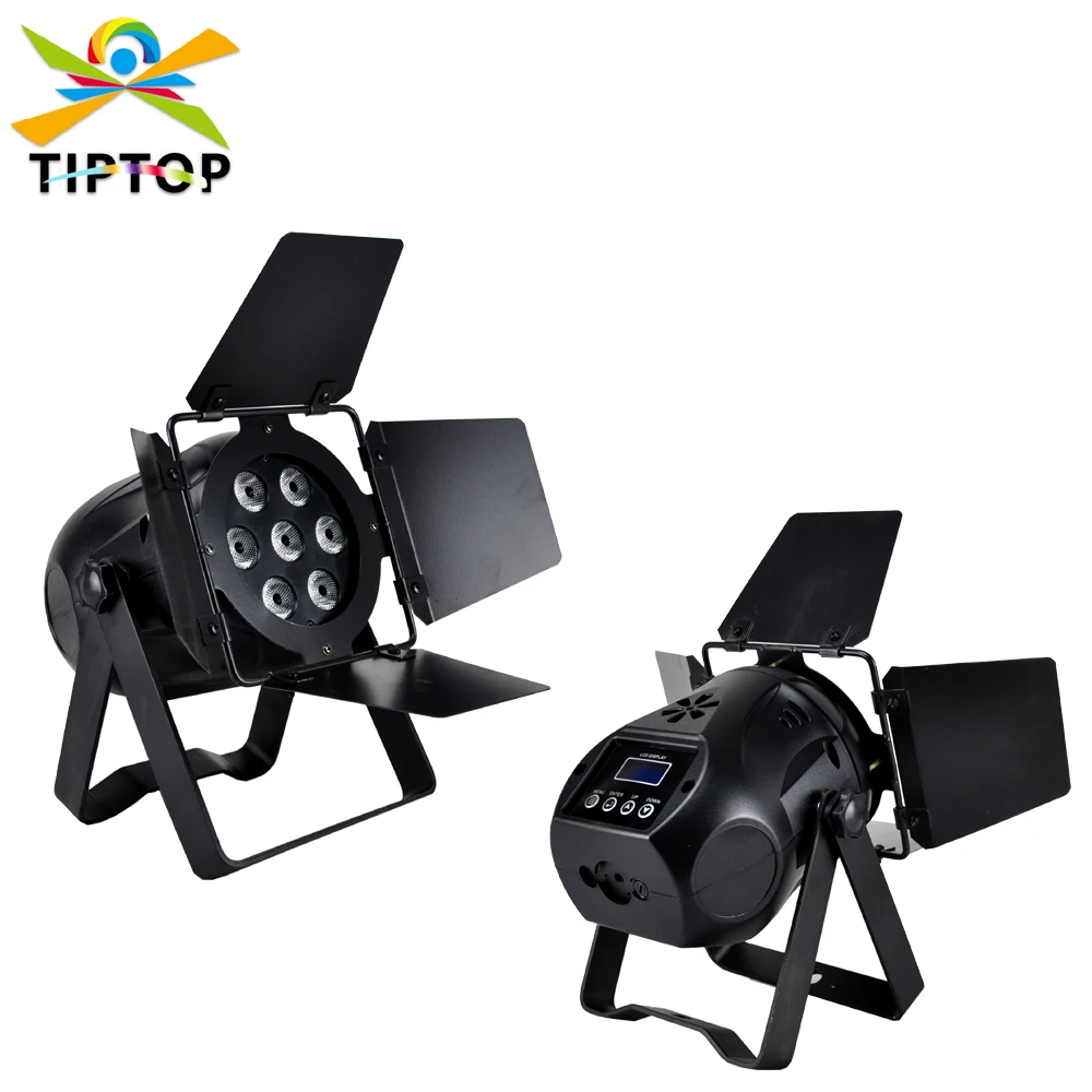 

TIPTOP Новый 7x12 Вт RGBW 4 в 1 цветной бесшумный светодиодный светильник с барной дверью мини-размер с большим светодиодным дисплеем затемнение кривая функция RDM