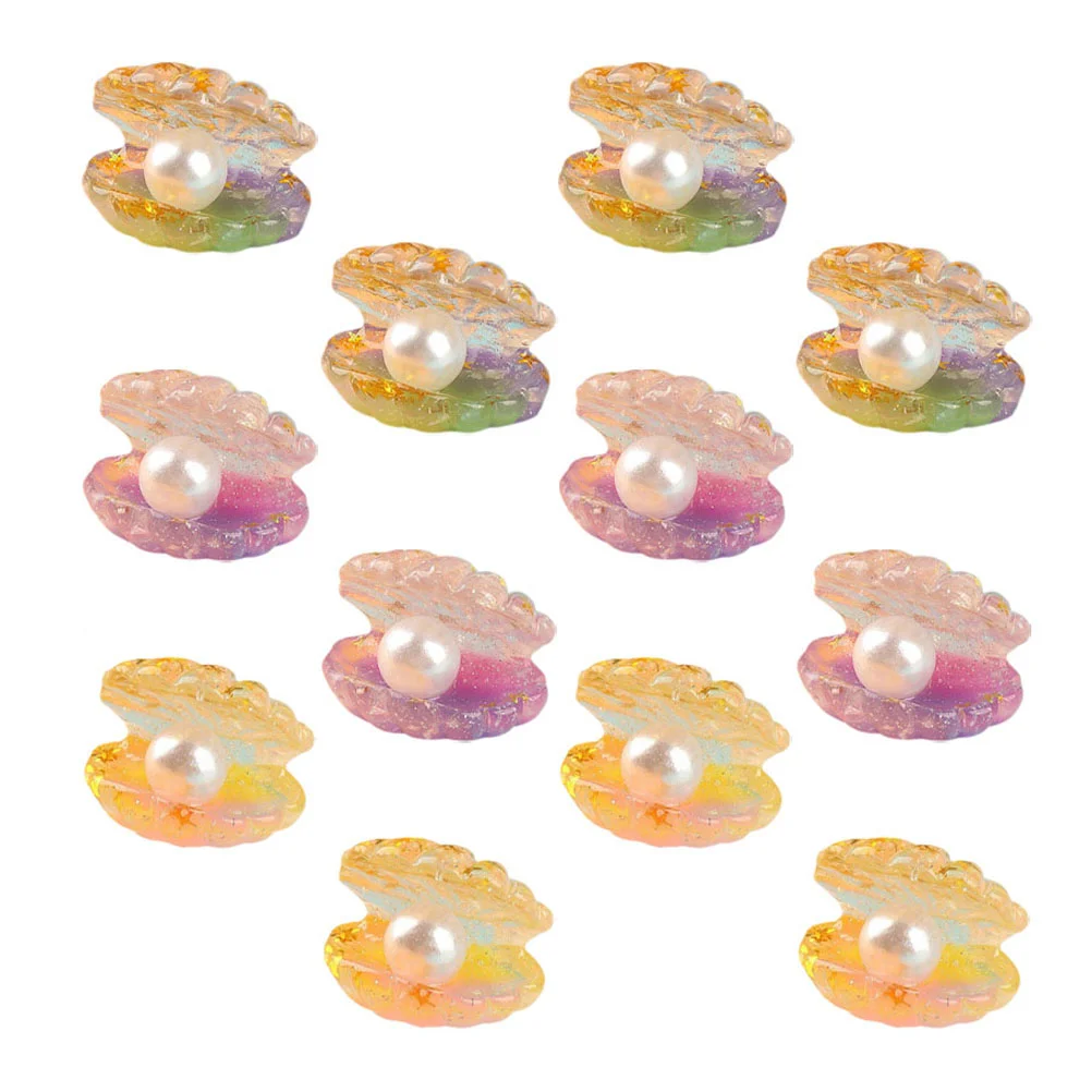 

16 Pcs Simulated Pearl Shell Mini Resin Figurines Miniature Statue Fish Tank Decorations Craft Tiny Crafts Ornament