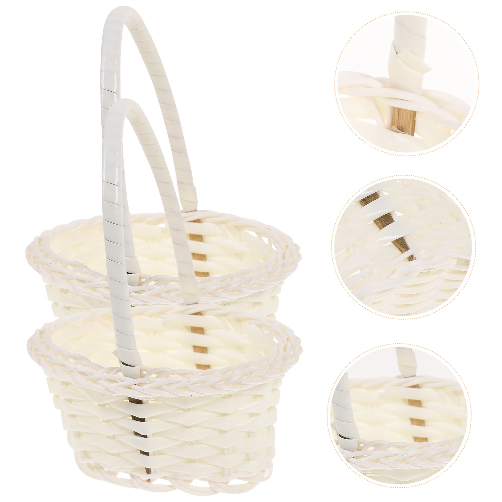 

Baskets Woven Gift Wicker Flower Basketss Decorative Packing Candy Rattan Handheld Hand Vegetable Kids Girls Handle