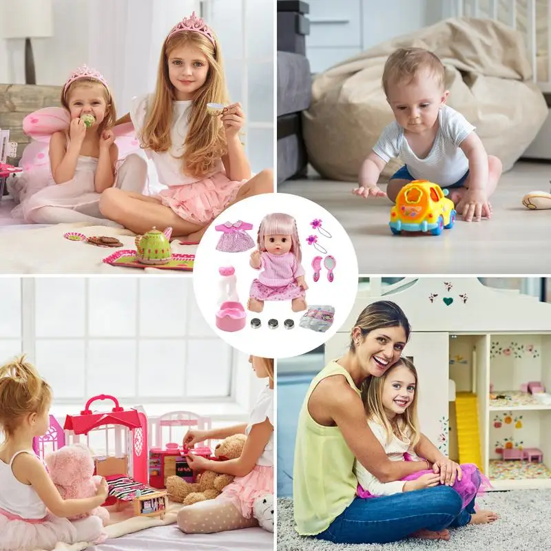 

Kids Nursery Role Play Set Head Rotatable 12inch Doll With Flexible Hands Kids Developmental Toys For Kindergarten Party Home