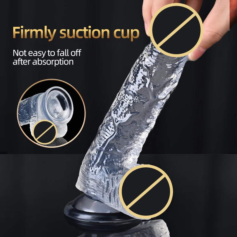 Sex Toys Transparent Soft Jelly Dildo Realistic Fake Dick Penis Sucker Butt Plug Sex Toys For Woman Men Vagina Anal Sex Toys sex toys