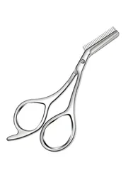 Precision Stainless Steel Eyebrow Grooming Scissors with Comb - Hypoallergenic Design & Ergonomic Grip (Silvery)