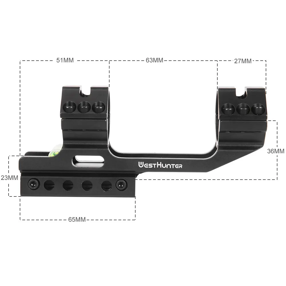WESTHUNTER Scope Mount 1 Inch/30mm Tactical Optical Sight Rings One Piece Cantilever 11mm Dovetail 20mm Picatinny Rail Mount rifle scope mount rifle scope mount ring picatinny riser mount scope mount adapter picatinny rail accessories rifle scope throw lever