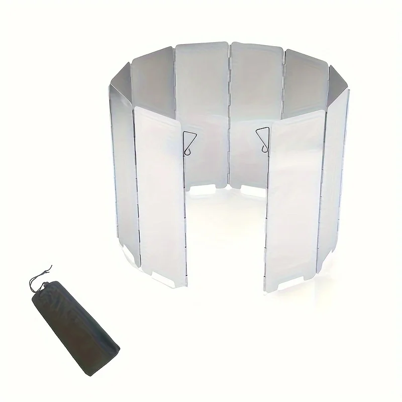 Foldable Gas Stove Windshield Outdoor Camping Cooking Burner Windproof Screen Aluminium Alloy Stove Wind Shield 10 Plates camping gas stove,stove windscreen,camping stove,camping stove accessories