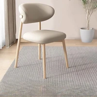 Nordic wrought iron dining chairs, simple soft pack chairs for home use, hotel dining chairs, leisure backrests, makeup chairs 4